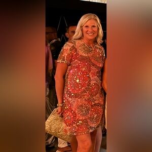 Size Large Frances Valentine Bubbly Sequined Mini Dress.